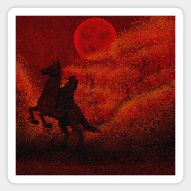 The Horseman Sticker by MondoDellamorto